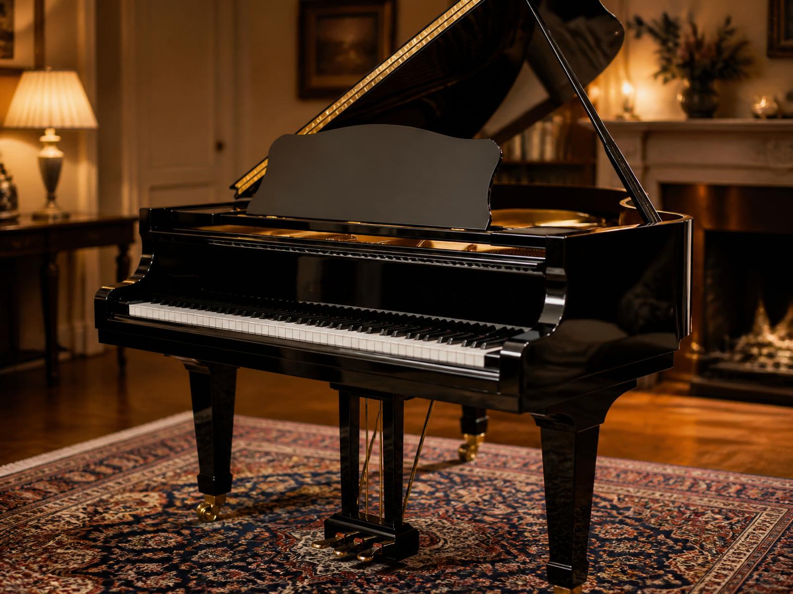 Black Lacquer Baby Grand Piano
