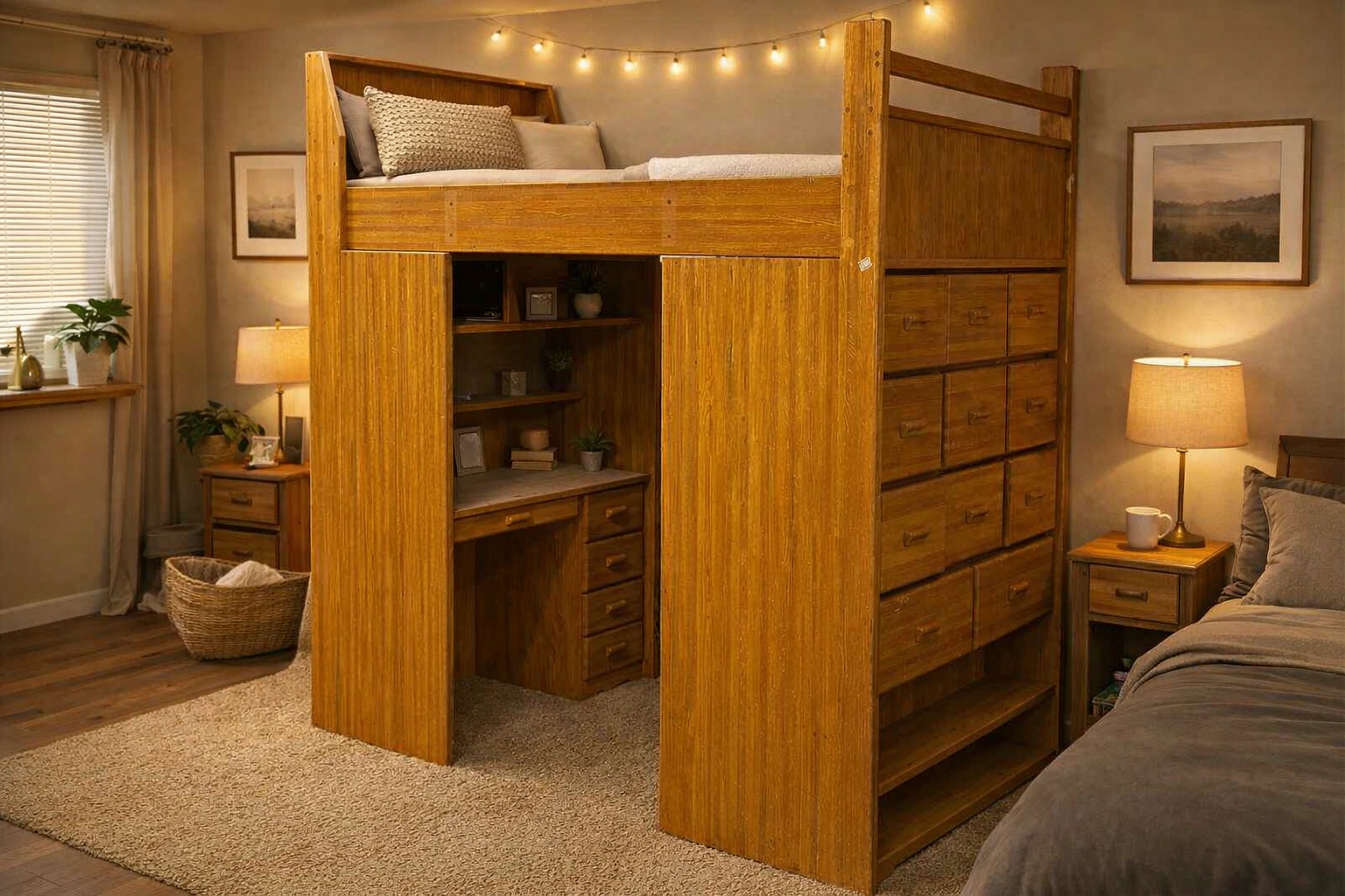 Solid Oak Loft Bed