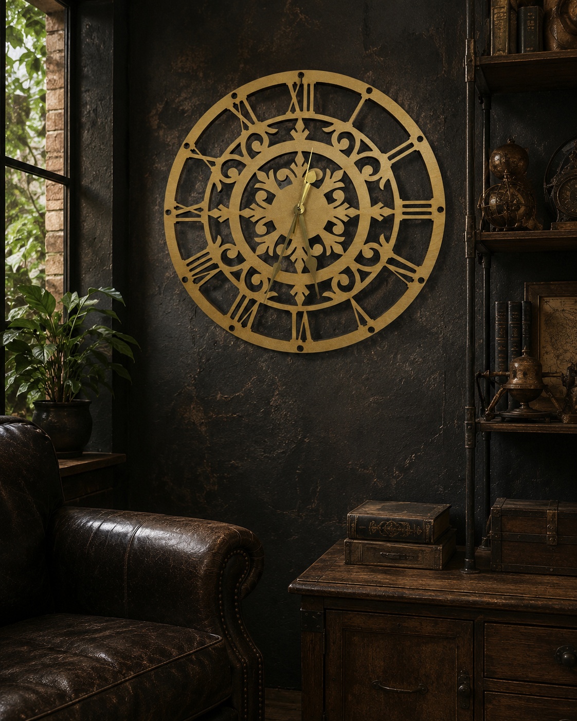 Medieval Gothic Skeleton Wall Clock